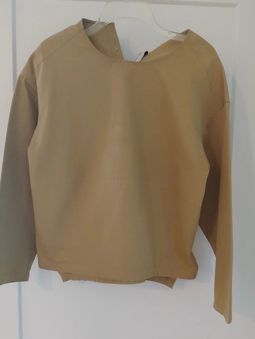 Derek Lam Camel Long-Sleeve Minimal Blouse....size 8...New Condition.